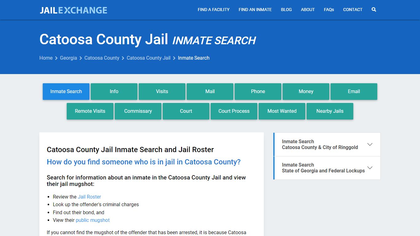 Inmate Search: Roster & Mugshots - Catoosa County Jail, GA